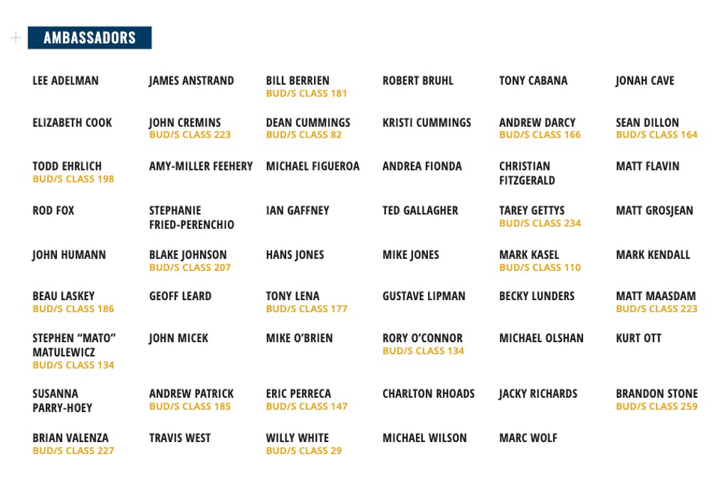 The Navy Seal Foundation recognizes their top supporters in their annual report