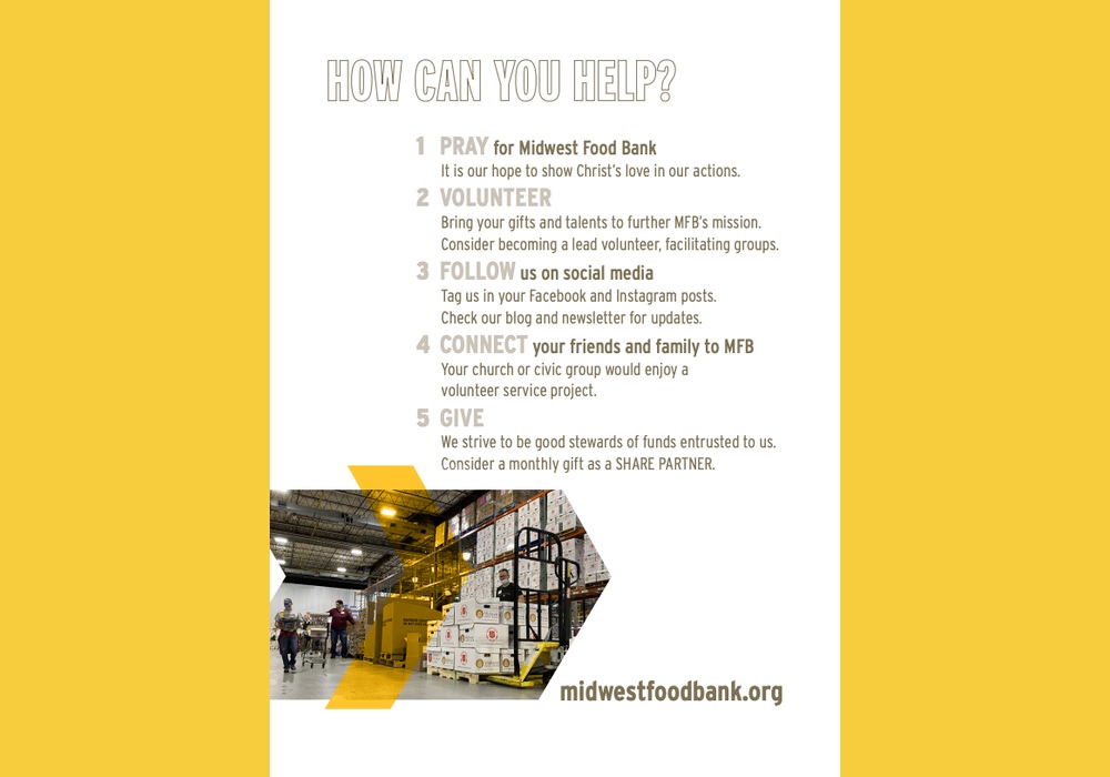 Midwest Food Bank uses calls to action in their annual report
