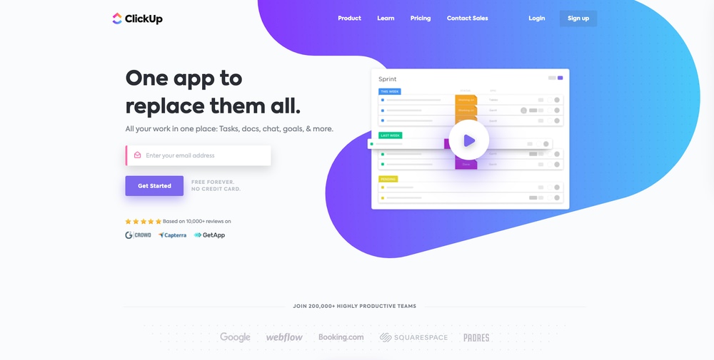 ClickUp is a great project management software for nonprofits