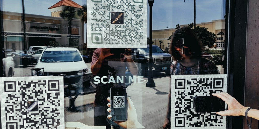 Display QR codes on office windows for nonprofit marketing