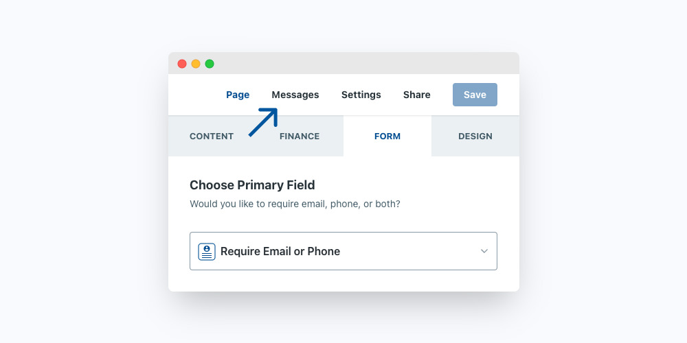 Anedot Action Recovery Message
