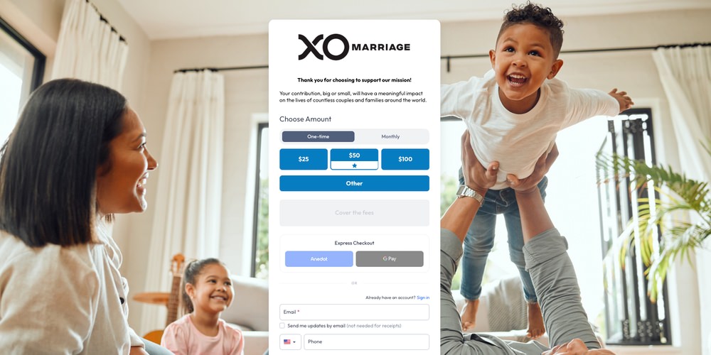 XO Marriage's Anedot Donation Page