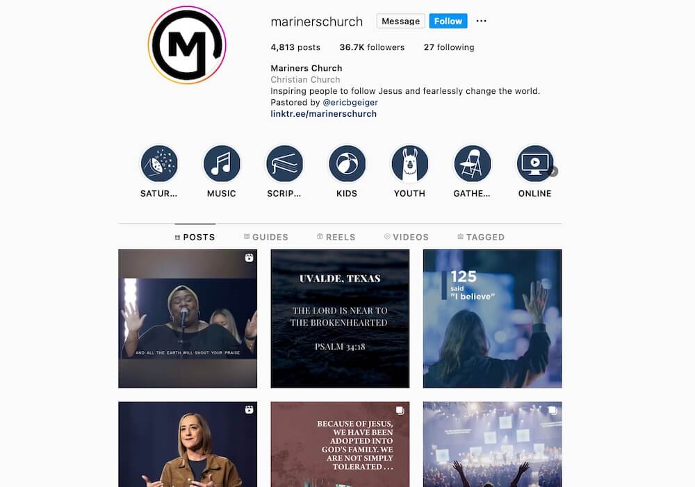 Best church Instagram accounts - Mariners Church