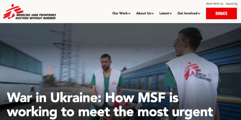Best nonprofit websites - Doctors Without Borders