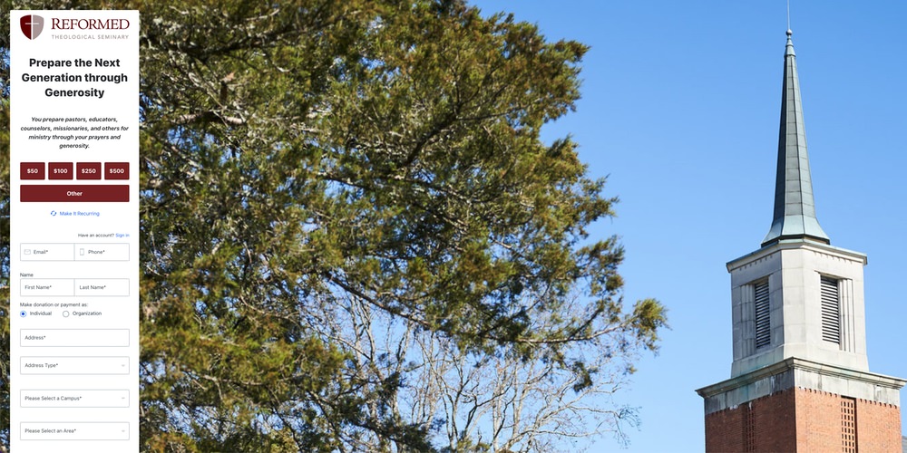 RTS giving page for university fundraising