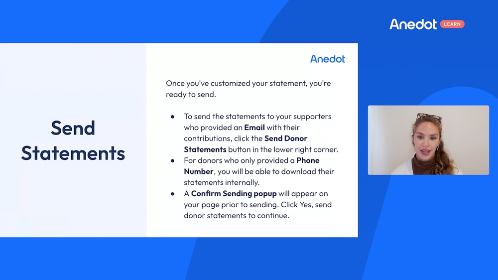 How do I send my donor statements?