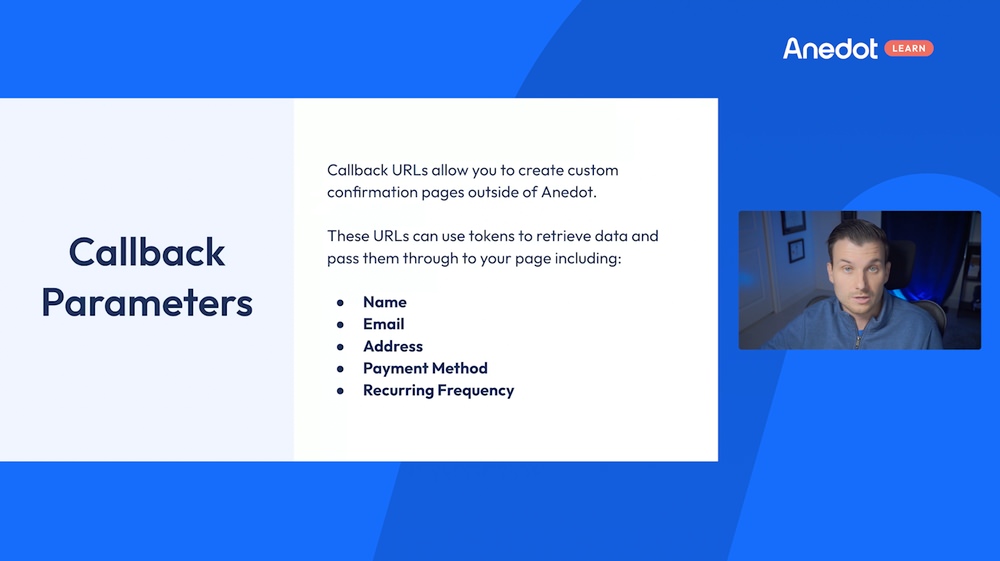 How do I pass through data to custom thank you pages?