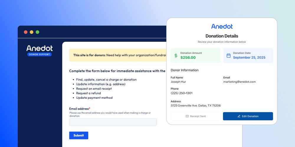 Supporters can now update their info anytime