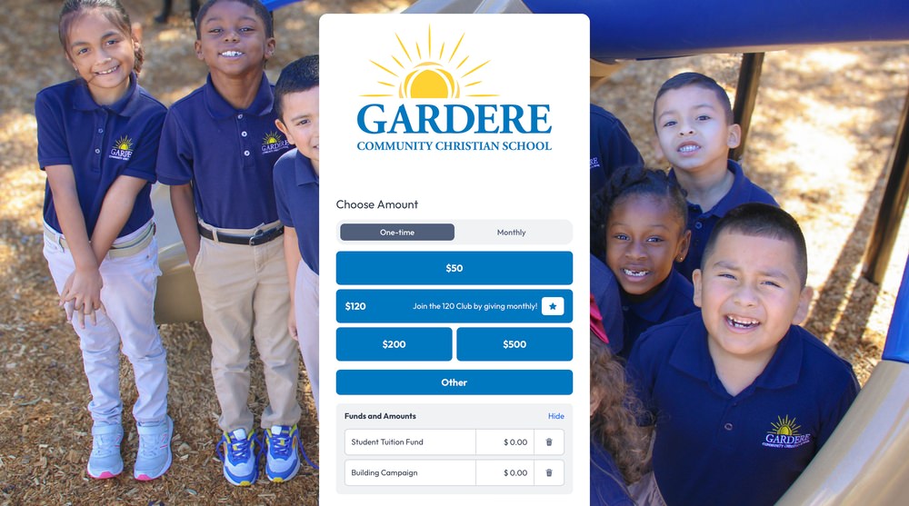 Gardere Community Christian School's Anedot Donation Page